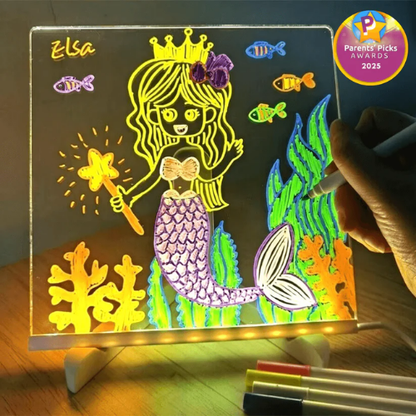 لوحة كتابة وإضاءة LED أكريلك شفافة – للرسم والكتابة اليومية، للمكتب والمنزل، للديكور والإضاءة الليلية