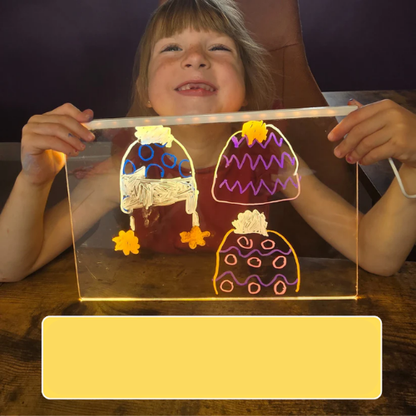 لوحة كتابة وإضاءة LED أكريلك شفافة – للرسم والكتابة اليومية، للمكتب والمنزل، للديكور والإضاءة الليلية