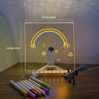 لوحة كتابة وإضاءة LED أكريلك شفافة – للرسم والكتابة اليومية، للمكتب والمنزل، للديكور والإضاءة الليلية